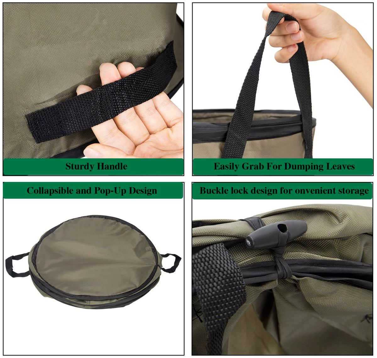 CMOOD bag features top and bottom handles for easy dumping.
