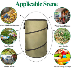 CMOOD collapsible bag in action during yard cleanup.