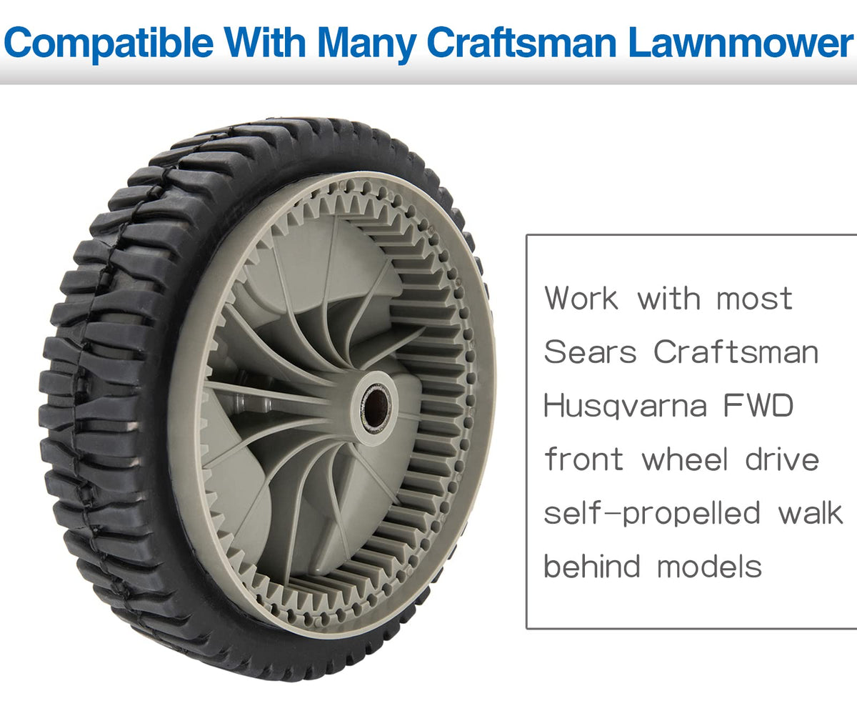 Bore 1/2 inch and hub 1-5/8 inch fit common axles on compatible mowers.