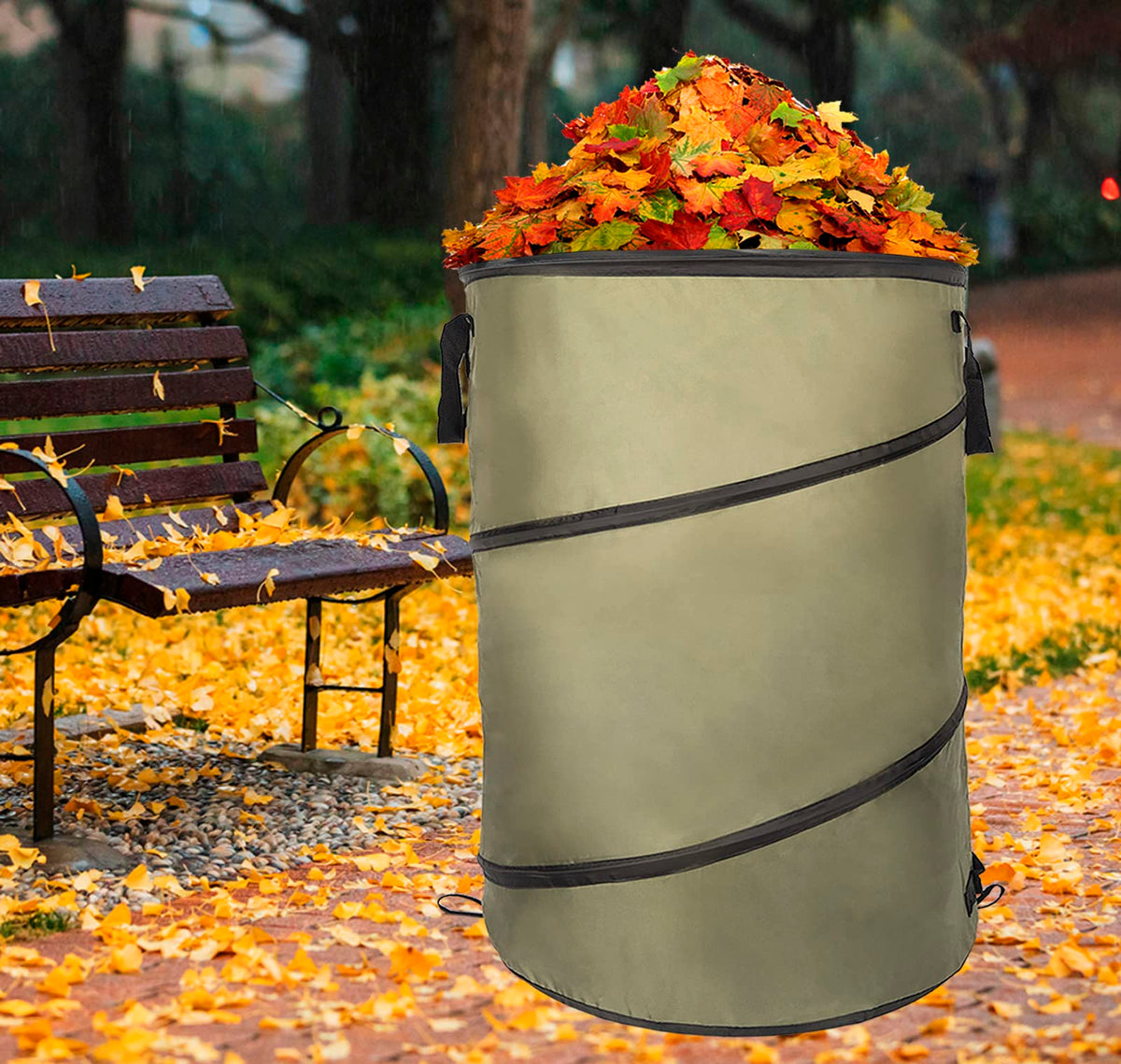 CMOOD pop-up trash bin with spring spine for quick setup.