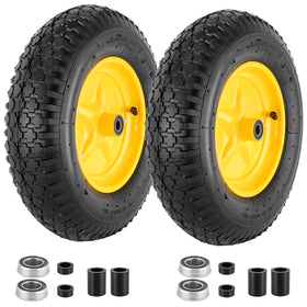 CMOOD tire and wheel front view for quick replacement on wheelbarrows