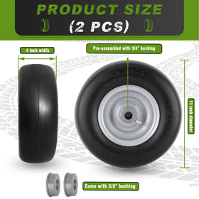 CMOOD 11x4-5 wheel assembly for quick, maintenance-free mower upgrades.