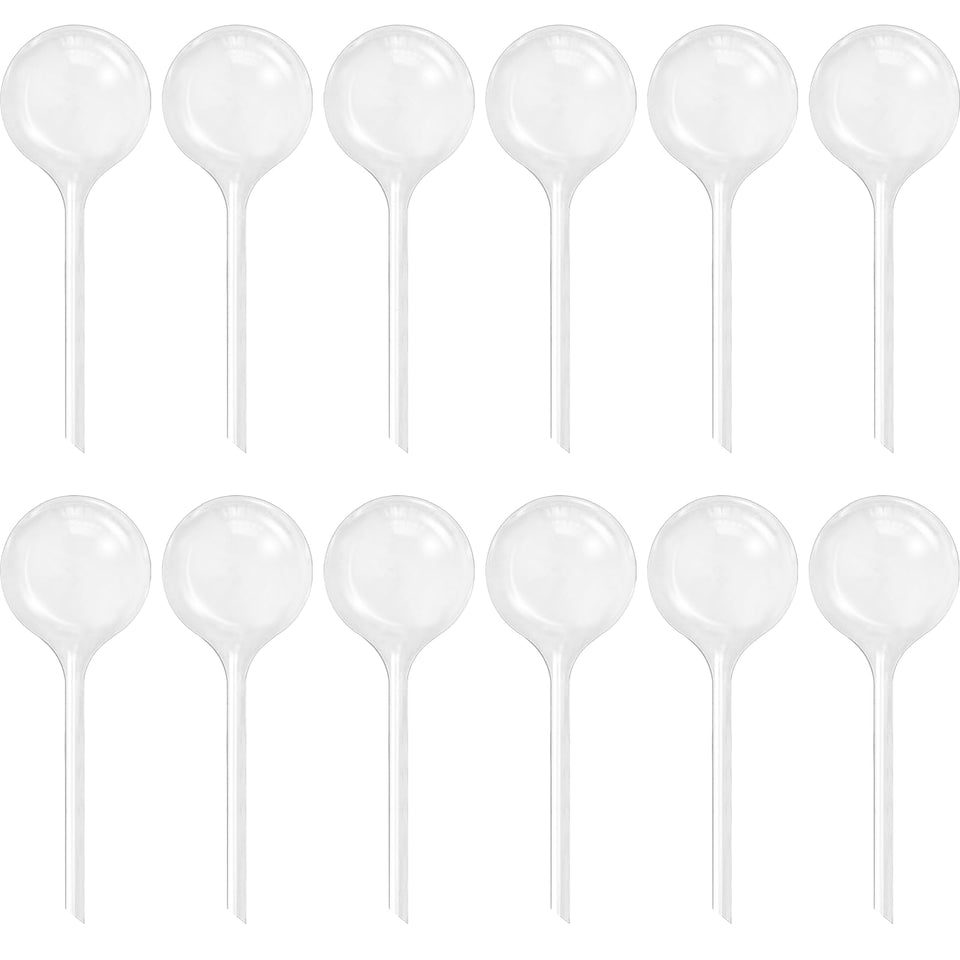 Cmaqpw 12-pack large self-watering bulbs with clear plastic for effortless plant hydration.