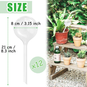 Cmaqpw clear watering globes show water level for easy garden maintenance.