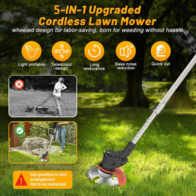 Cn2lxya weed wacker with five-in-one blades for versatile trimming.