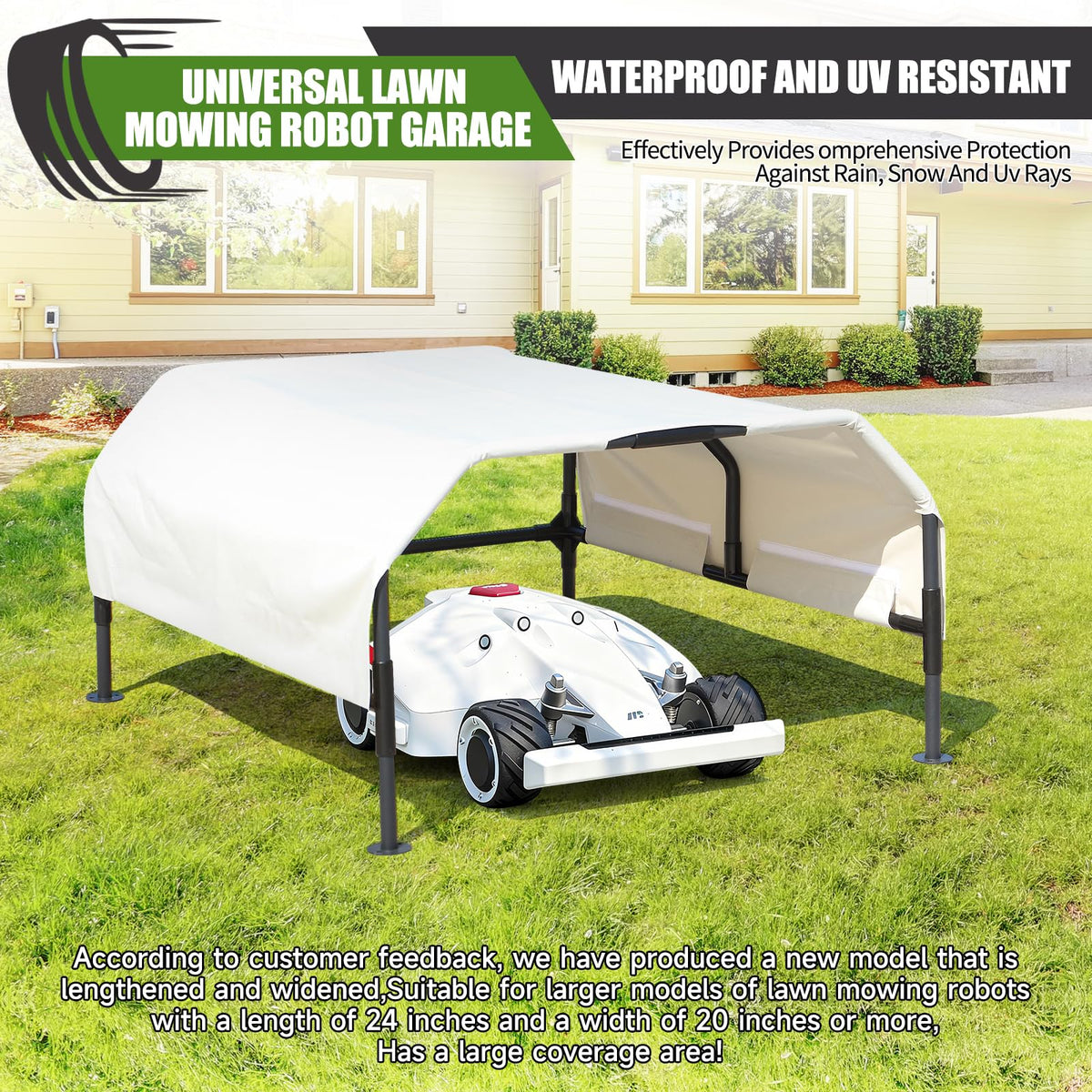 CNAINFC Robot Mower Garage waterproof canopy protecting the mower from rain