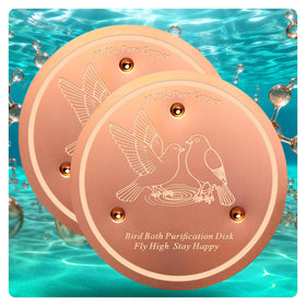 CNARIO copper disk for birdbath with three-point support improves water clarity for birds.