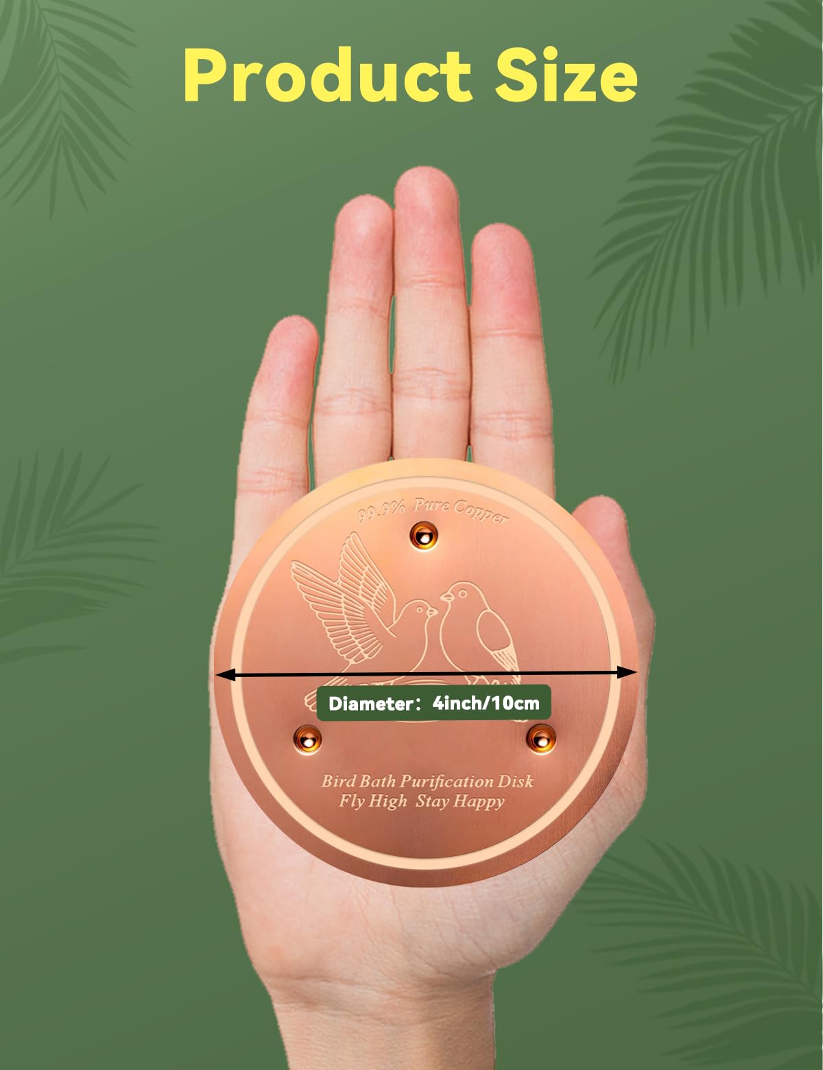 CNARIO birdbath copper disk enhances outdoor birdwatching by keeping water inviting.