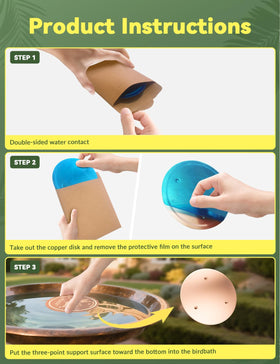 CNARIO 0.6mm thick copper disk delivers durable, chemical-free water care for bird baths.
