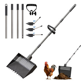 CNCNCR 2-in-1 chicken poop scoop head for fast coop cleanup