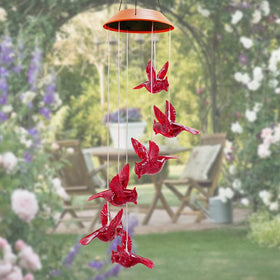 cnstorm Cardinal solar wind chimes glow at night for cozy garden illumination