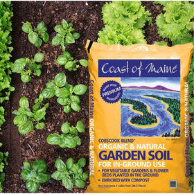 Coast of Maine Cobscook Blend enriching a flowering bed for vibrant blooms.