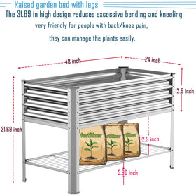 COATTOA galvanized planter box top view highlights durability and roomy planting space.