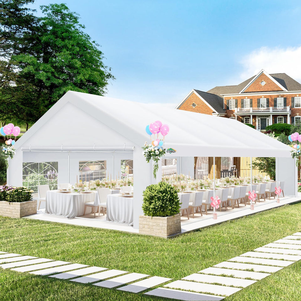 COBIZI 20x30 tent setup for quick outdoor gatherings.