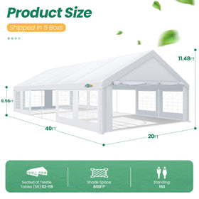 COBIZI 20x40 side-wall with zippered privacy and ventilation.