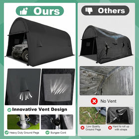 COBIZI carport-vent-design enables four openings for better airflow and moisture control.