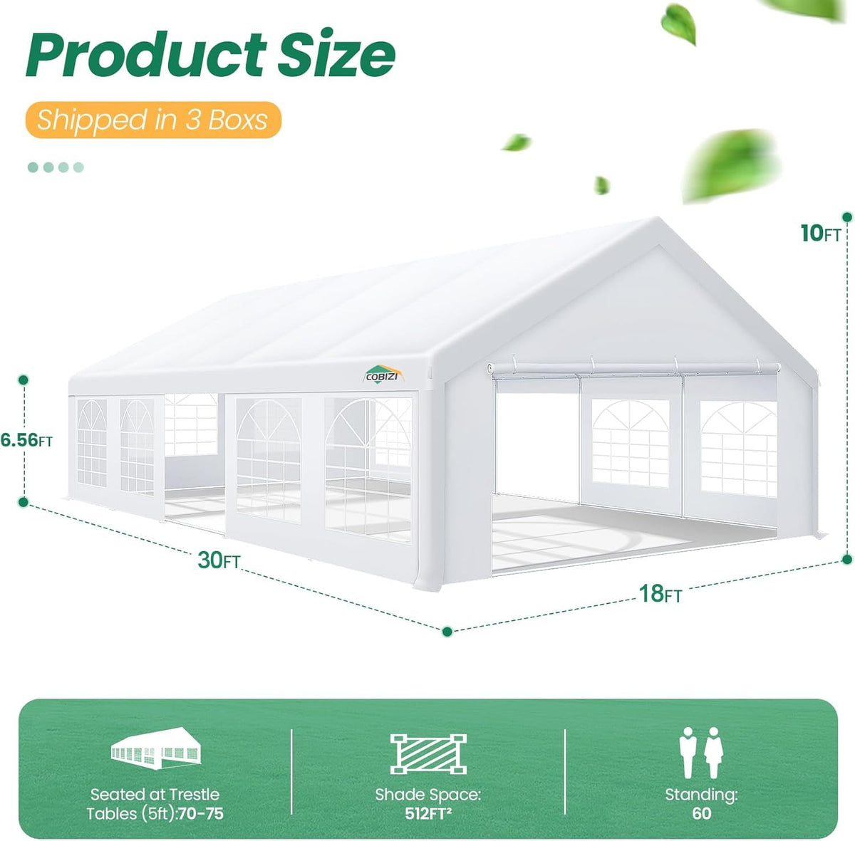 COBIZI heavy-duty frame with galvanized steel for durable shelter.