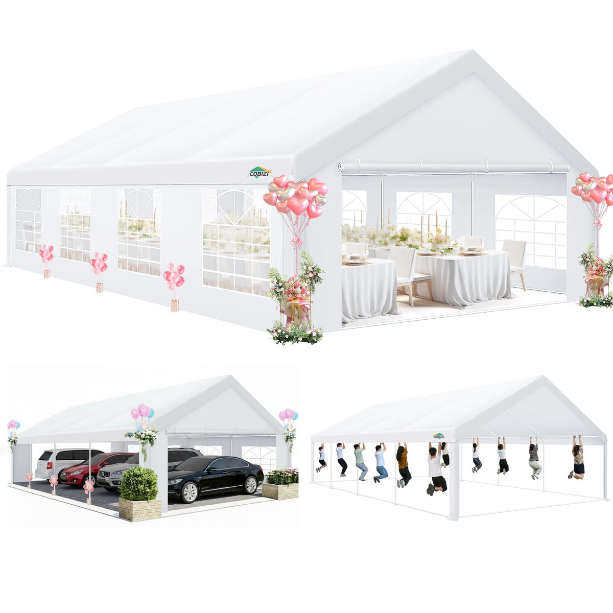 COBIZI sturdy canopy suitable for weddings, carports, and backyard gatherings.