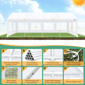COBIZI waterproof canopy keeps rain out during outdoor functions.