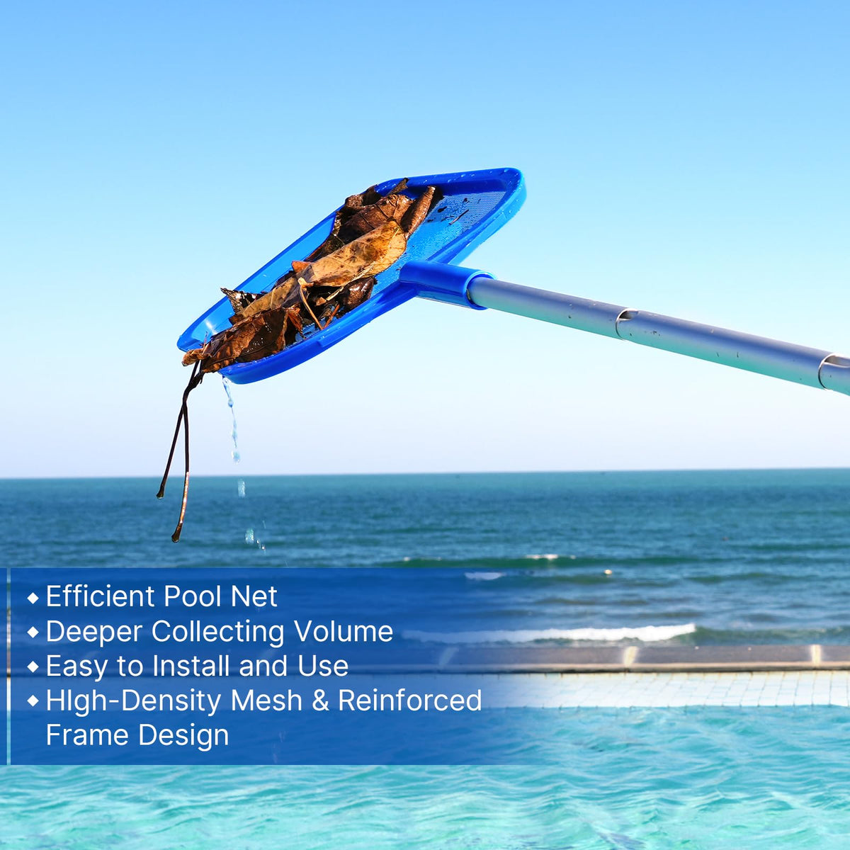 Coclothy pool net multi-use-application fits pools, ponds, spas, and fountains.