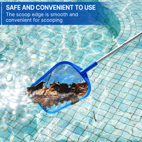 Coclothy pool net wide-curved-edge helps scoop leaves precisely.
