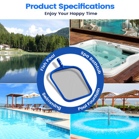 coclothy Pool Skimmer Net in water demonstrates easy debris collection during routine pool cleaning.