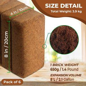 CocoGrown brick expands to 8L when hydrated for versatile use.