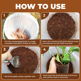 CocoGrown washed coco peat with low salts supports healthy soil.
