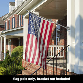 COCONUT flag pole with polished finial adds sleek, fade-resistant aesthetic.