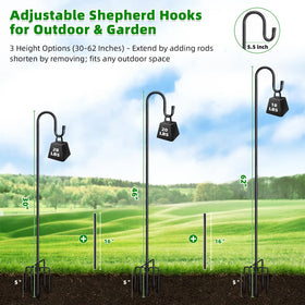 COCONUT shepherds hook showcases wind chimes as a decorative outdoor display