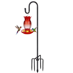 COCONUT 78in heavy-duty shepherds hook provides stable outdoor support for feeders.
