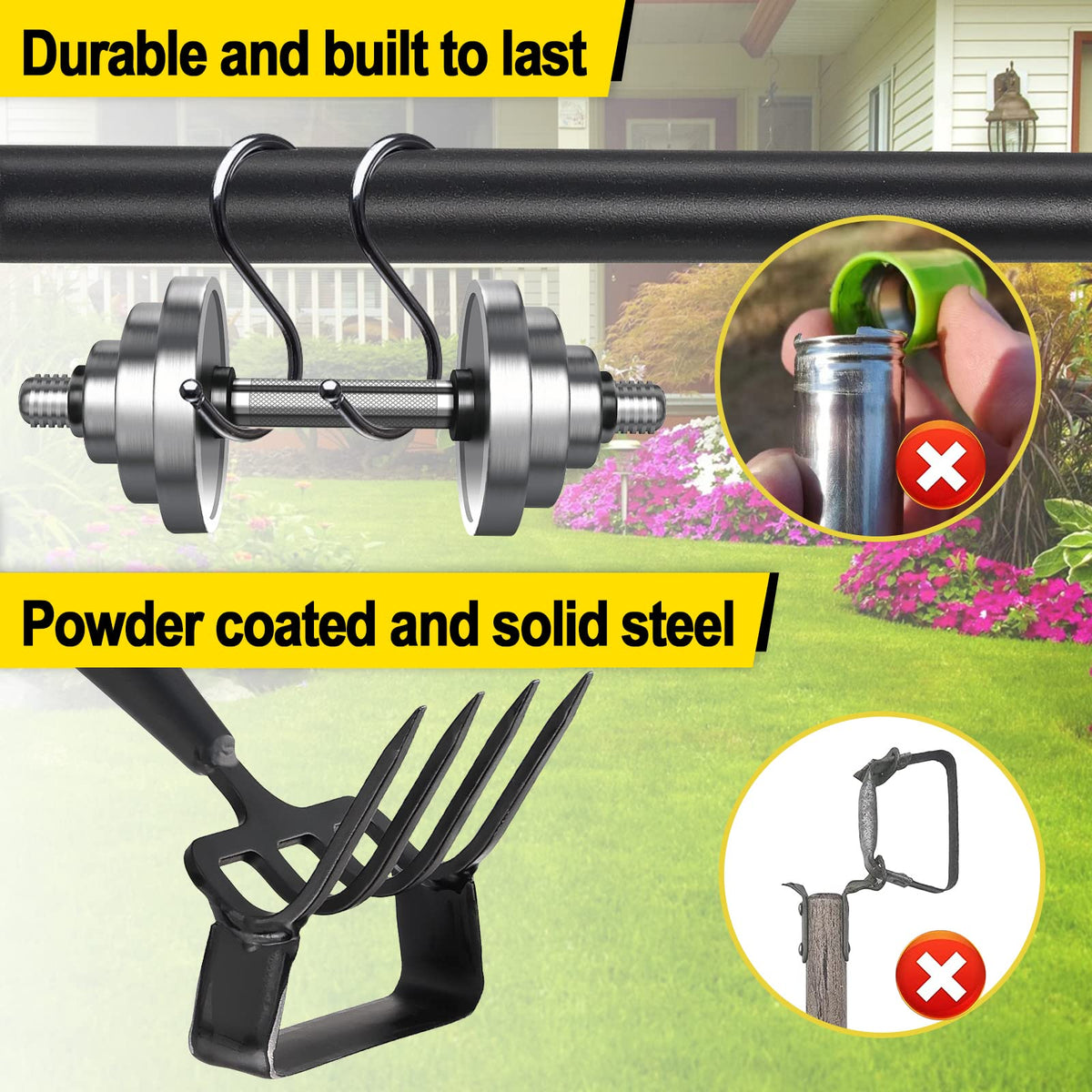 COCONUT durable steel tool with quick assembly for fast setup
