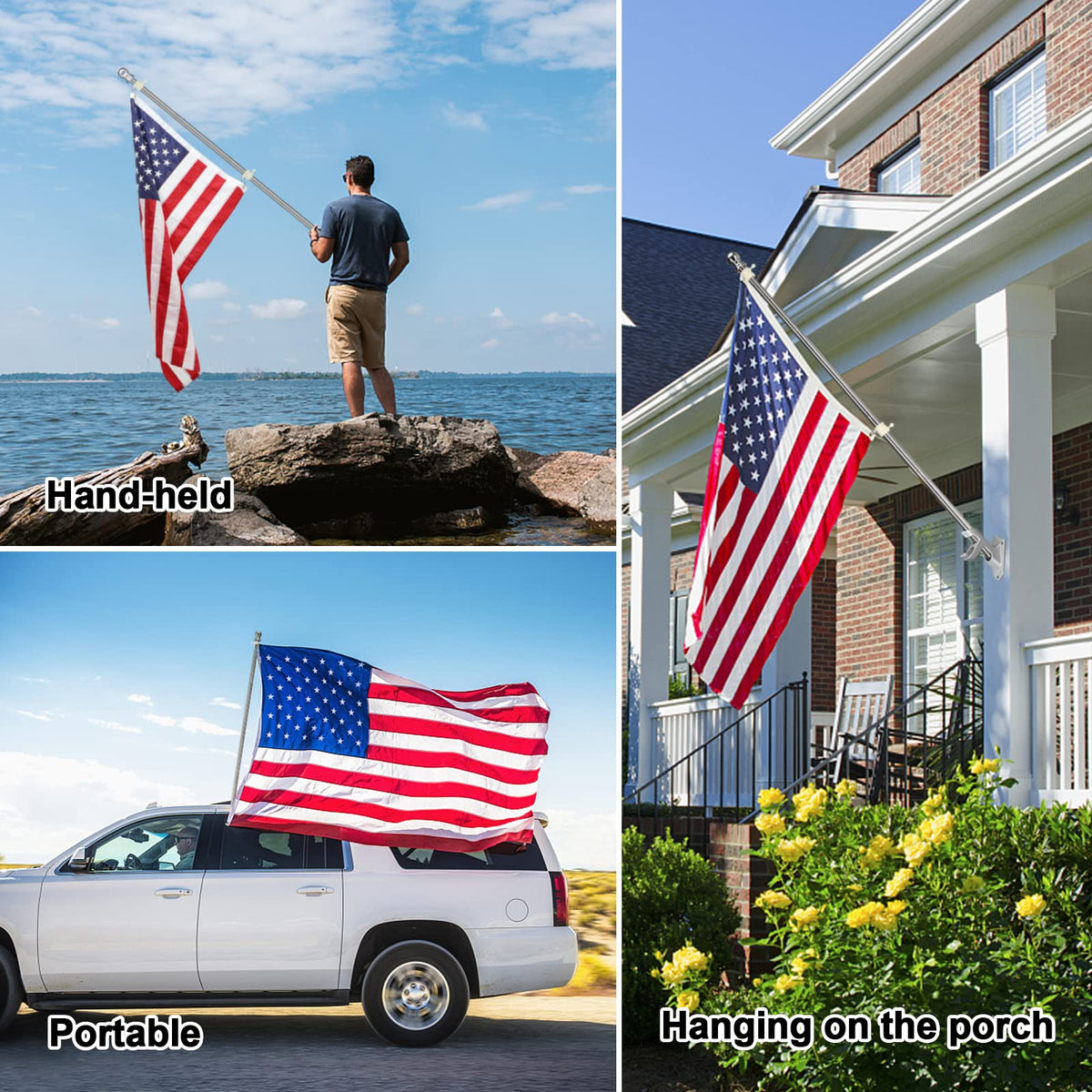 COCONUT flag pole is easy to install and store without tools.
