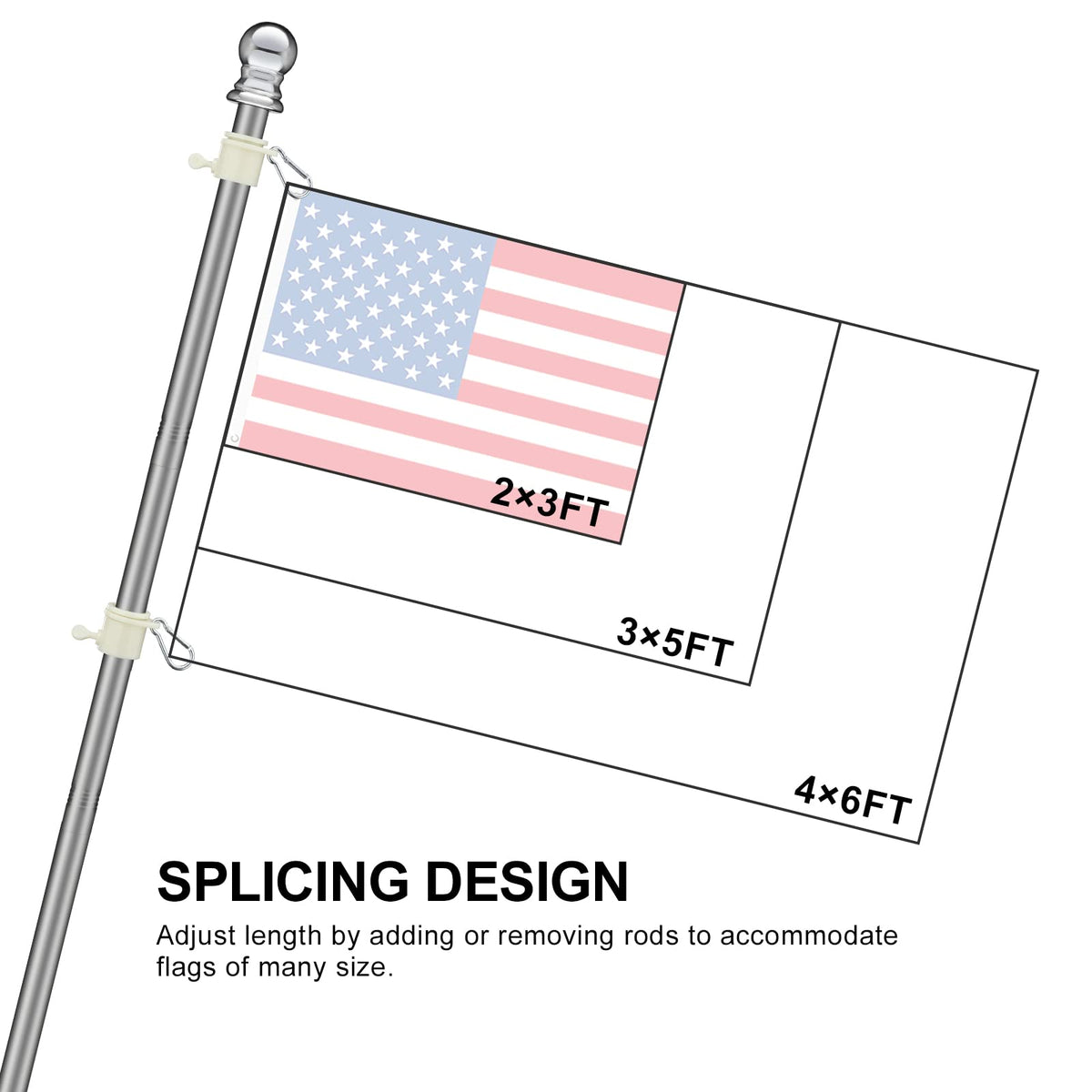 COCONUT flag pole ideal for porch, garden, or yard displays.