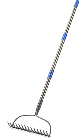 COCONUT Garden Rake with a 5ft metal head ready for deep soil work and debris removal