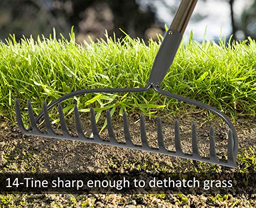 Sturdy COCONUT garden rake construction suitable for heavy tasks