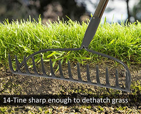 Sturdy COCONUT garden rake construction suitable for heavy tasks