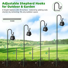 COCONUT hook supports hummingbird feeders, lanterns, and wind chimes outdoors.