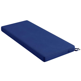 Codi outdoor bench cushion 42x18x3 navy on a porch for comfortable seating.