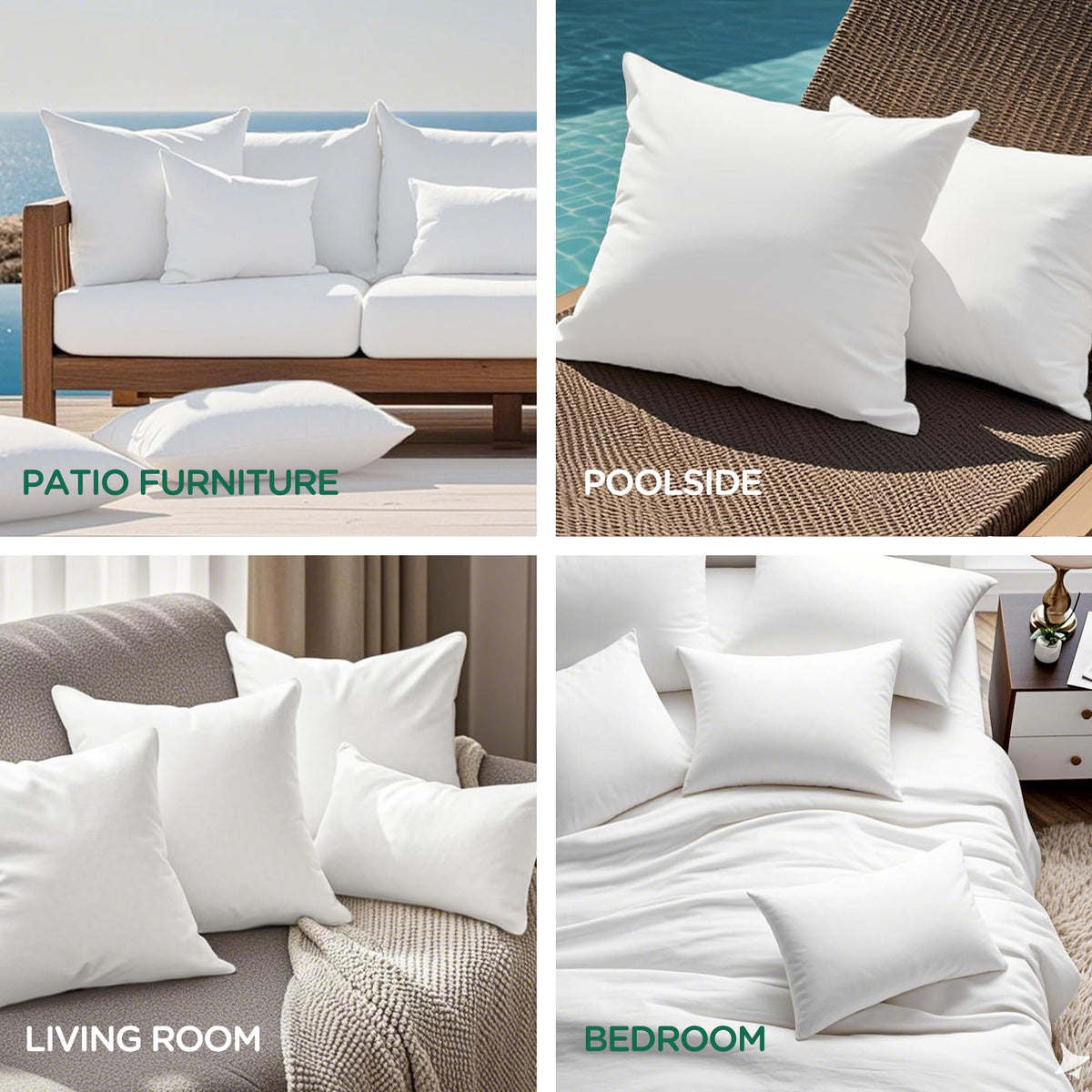 Codi set of 2 pillow inserts for indoor or outdoor styling and comfort