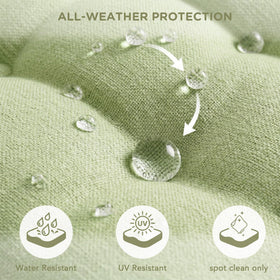 Codi cushion fabric close-up shows easy-care material for outdoors.