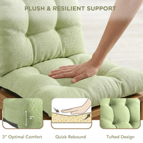 Codi rocking chair cushion garden scene highlights versatile indoor-outdoor use.