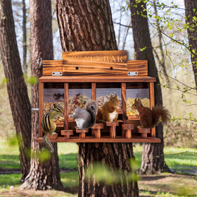 CODIN Squirrel Feeder Table with seven height bars for entertaining squirrels.