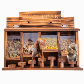 CODIN Squirrel Feeder Table sliding acrylic shield for easy seed access.