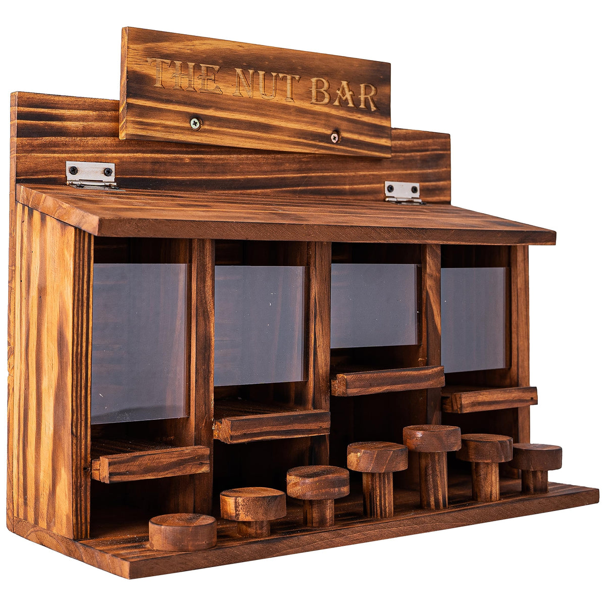 CODIN Squirrel Feeder Table mounting holes for wall or tree installation.