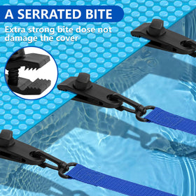 Codree pool cover clip attachment in use on a reel