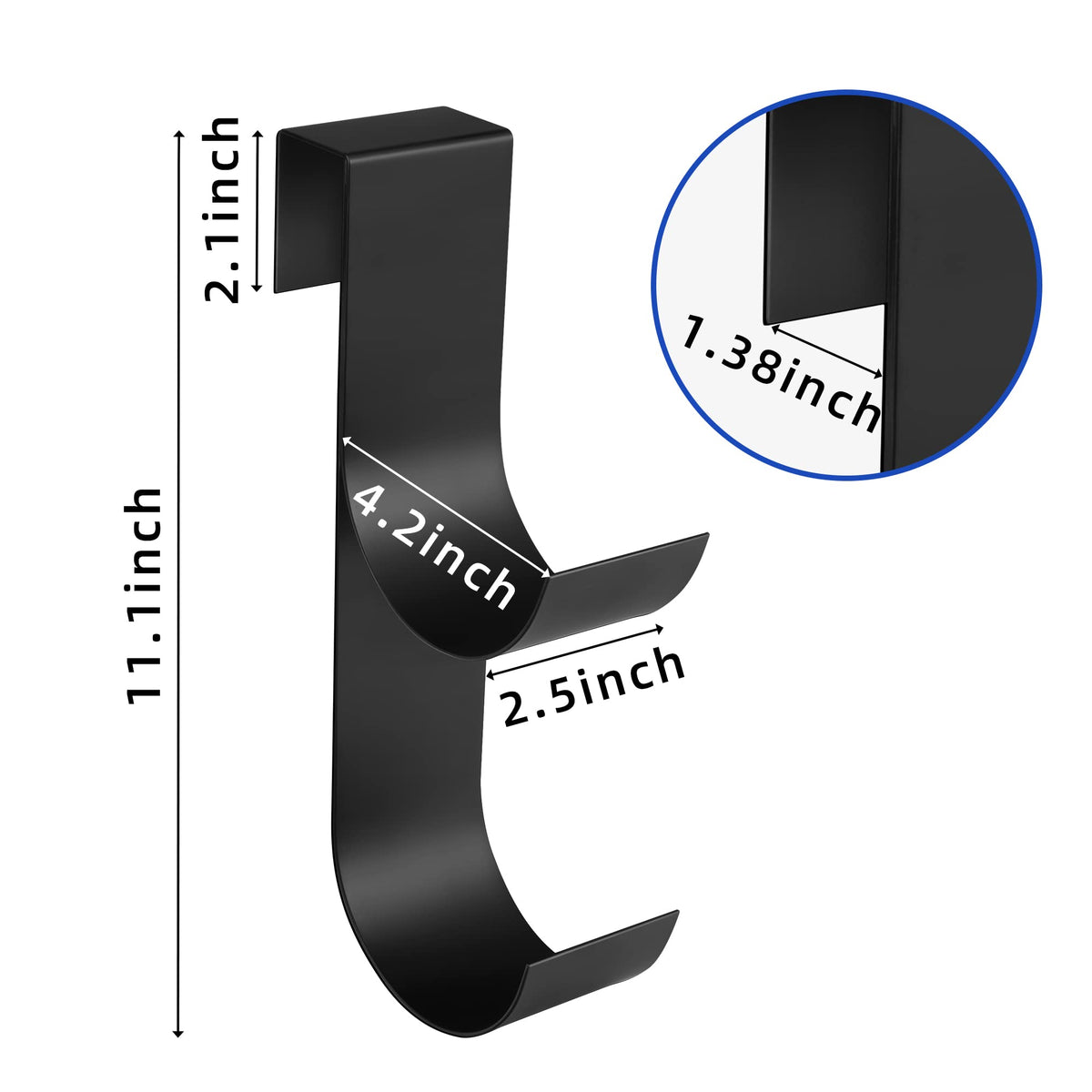 Codree metal fence hook with black coating provides sturdy support for pool accessories.