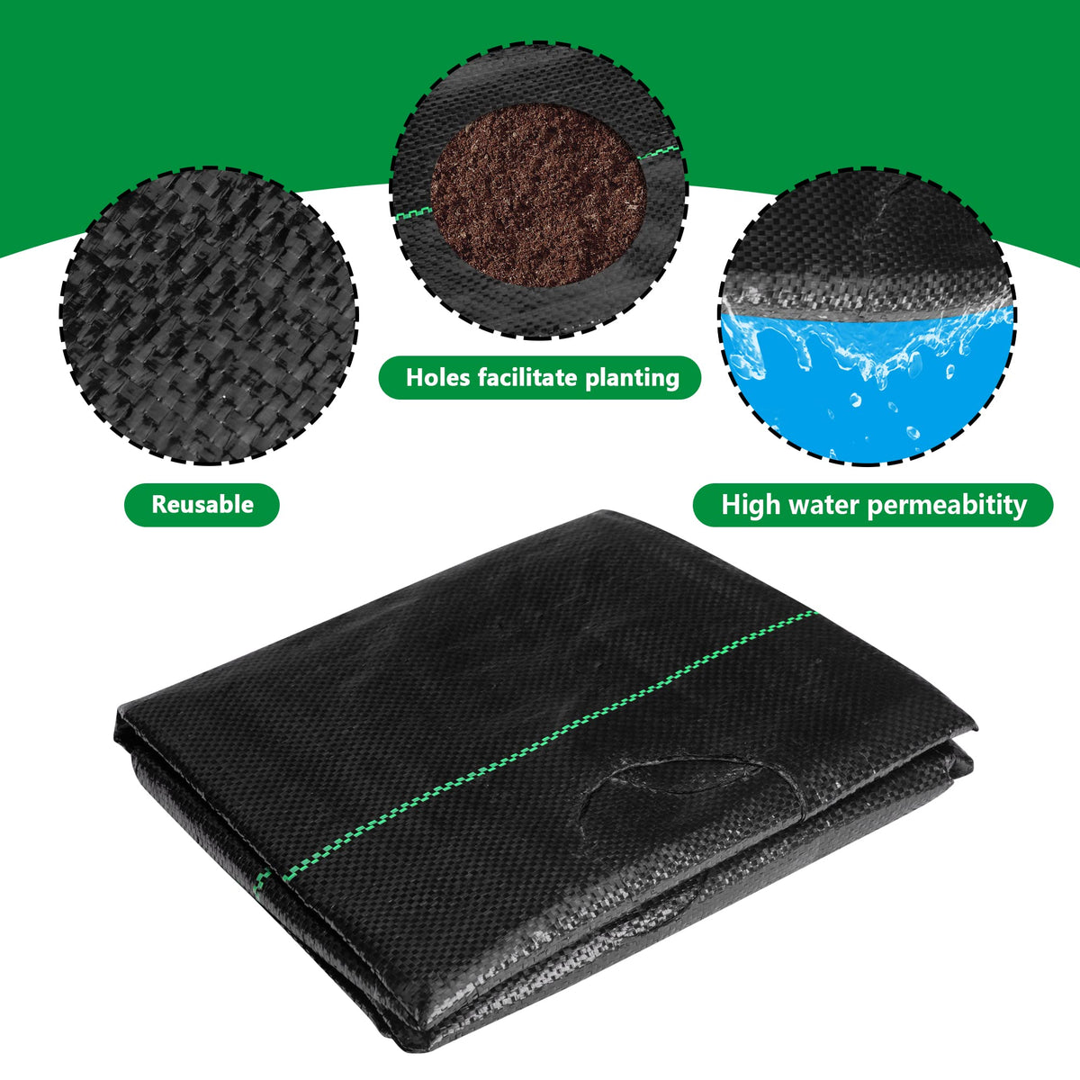 Planting holes designed at 3.9 inch diameter for easy transplanting