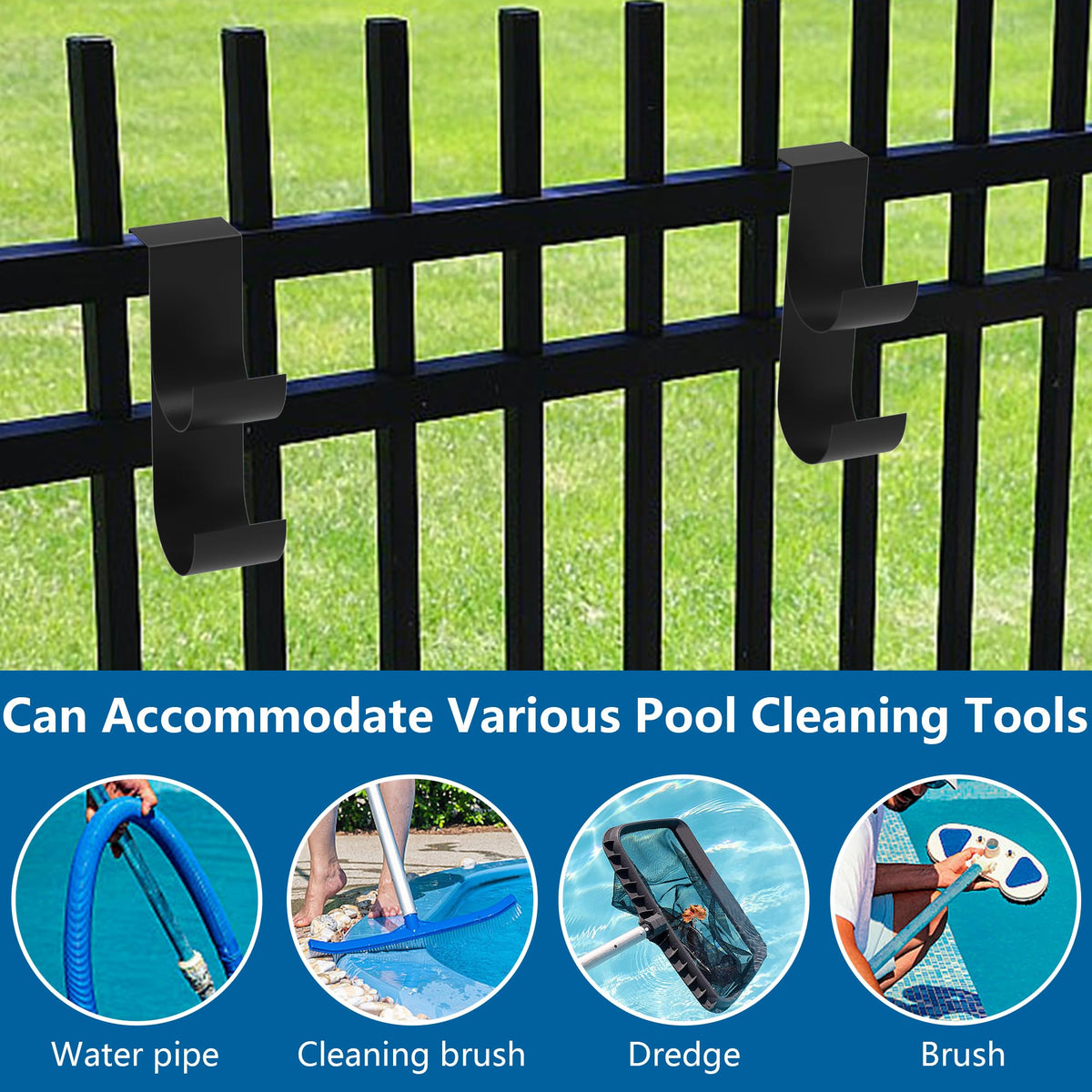 codree pool equipment hanging hook for hoses, brushes and poles