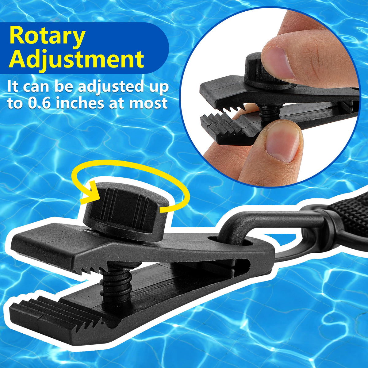 Codree universal-fit straps adjust up to 0.6 inches for various cover thicknesses.